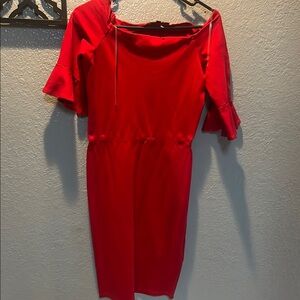 Chic Red Off-Shoulder Dress